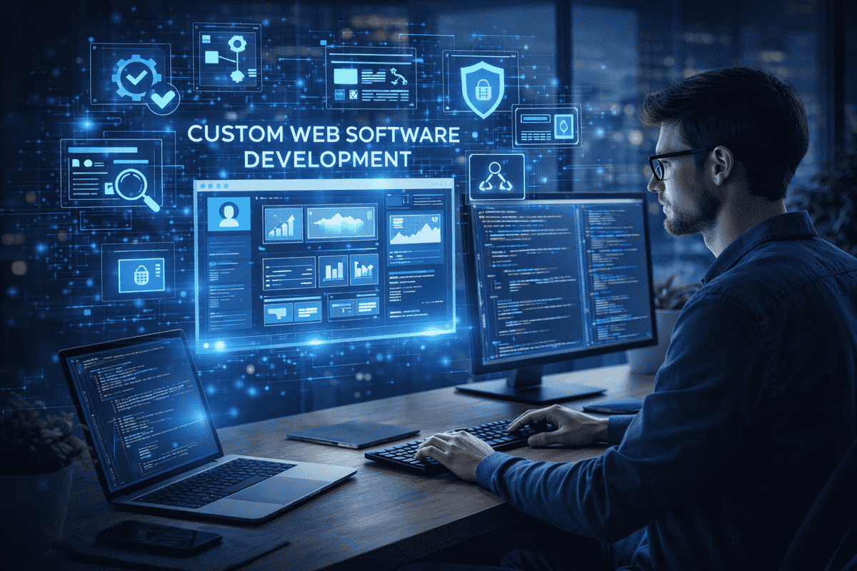 Custom web software development solution designed for business automation and scalability